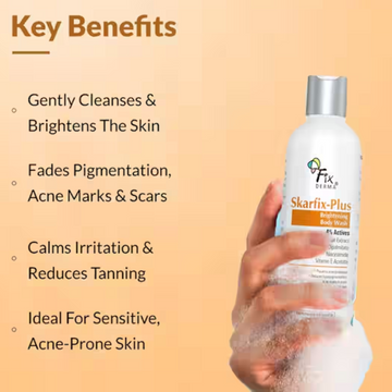 Skarfix-Plus Brightening Body Wash | 4% actives to cleanse, brighten, and fade dark spots - Instant DeTan Solution
