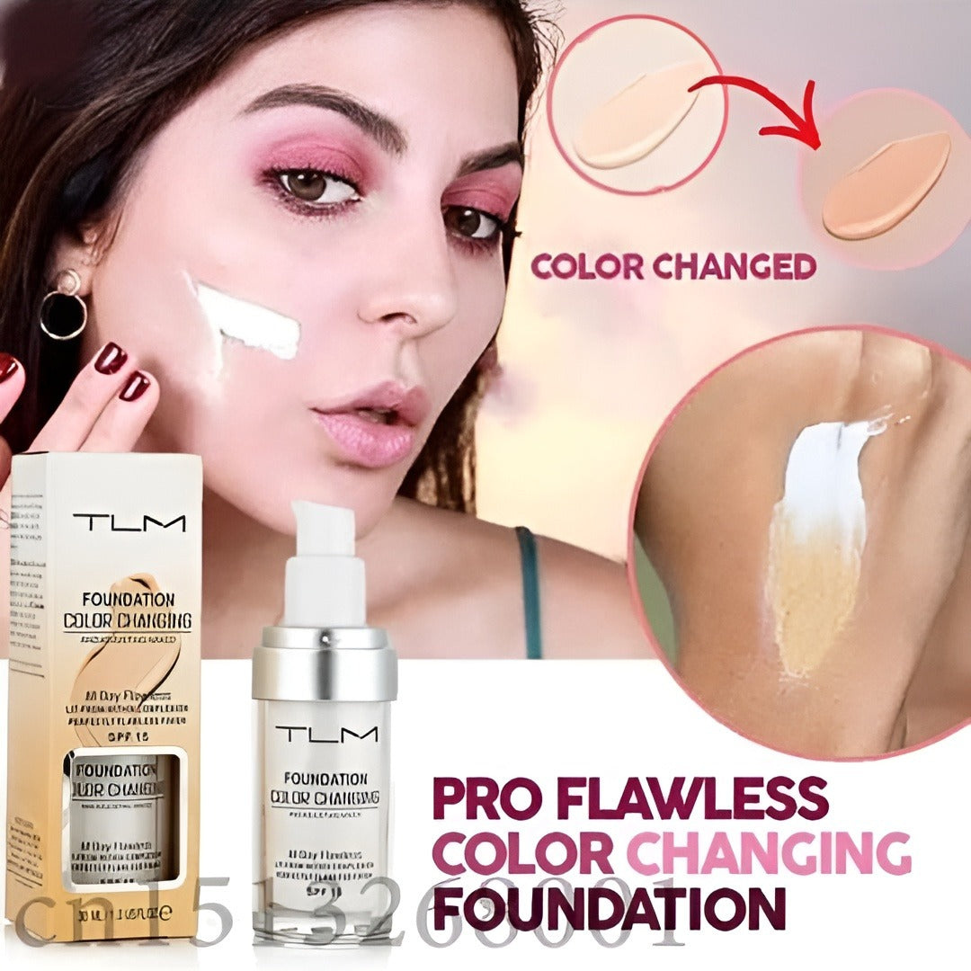 Flawless Make-up Deal - Buy Color changing foundation & Get 36H waterproof eyeliner and blending brush FREE