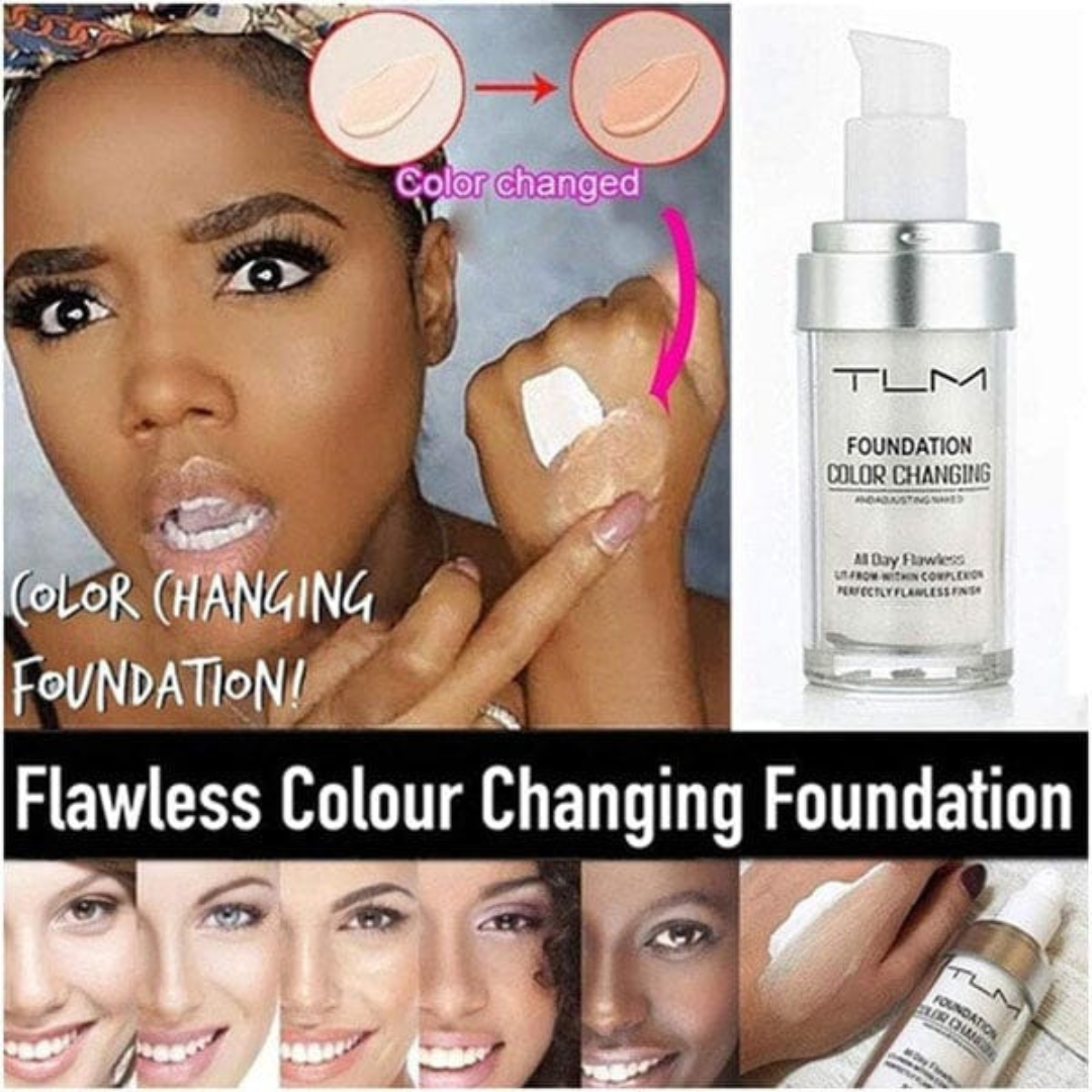 Flawless Make-up Deal - Buy Color changing foundation & Get 36H waterproof eyeliner and blending brush FREE