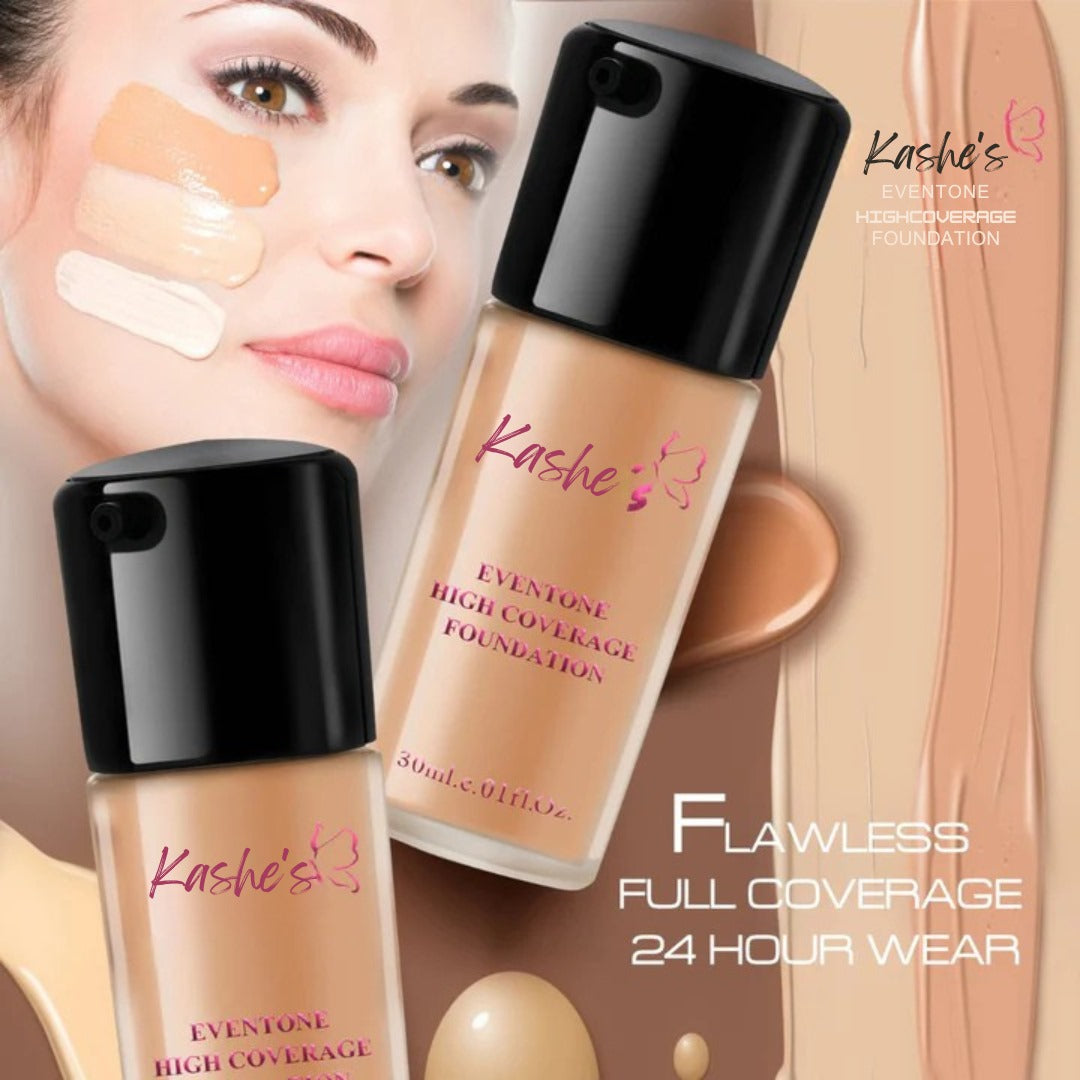 Kashe's Flawless Face Bundle - Includes Foundation, Compact powder & Beauty Blender